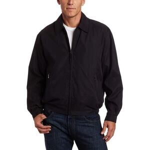 London Fog Auburn Black Zip Windbreaker Jacket XL